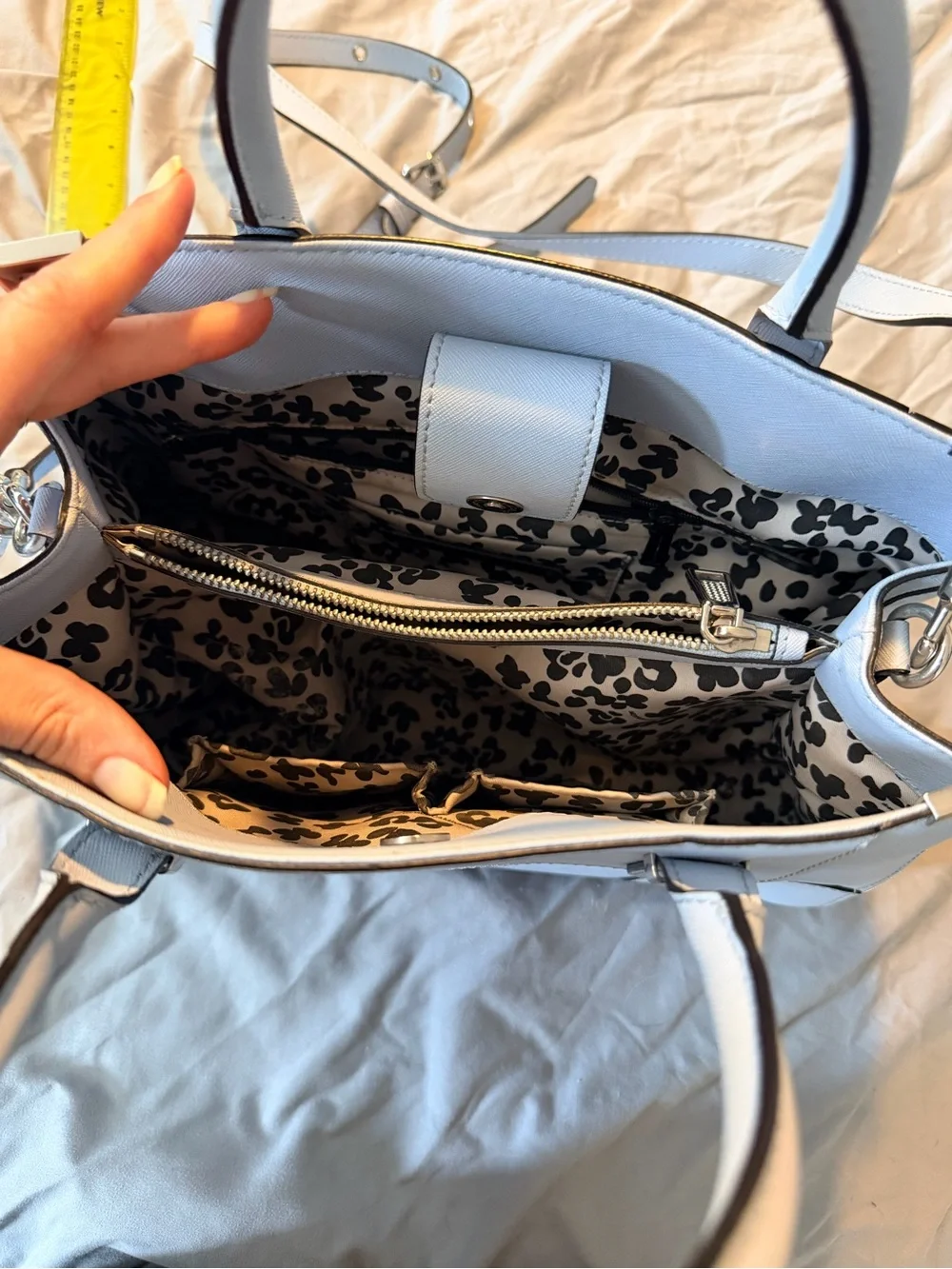 Rebecca Minkoff Light Blue Structured Top-Handle Crossbody Bag - Picture 7 of 10